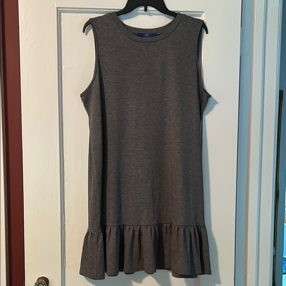 Charcoal Gray Knit Mini-Dress